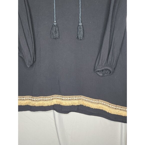 Ya Los Angeles Womens Long‎ Sleeve Black Tunic Sz LG - Picture 3 of 8